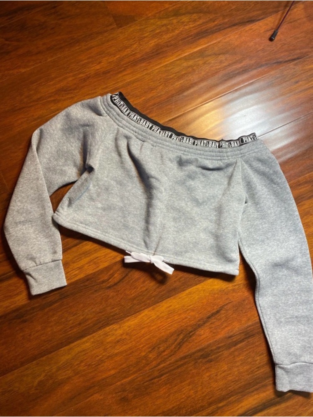 Baby Phat Off Shoulder Cropped Sweatshirt